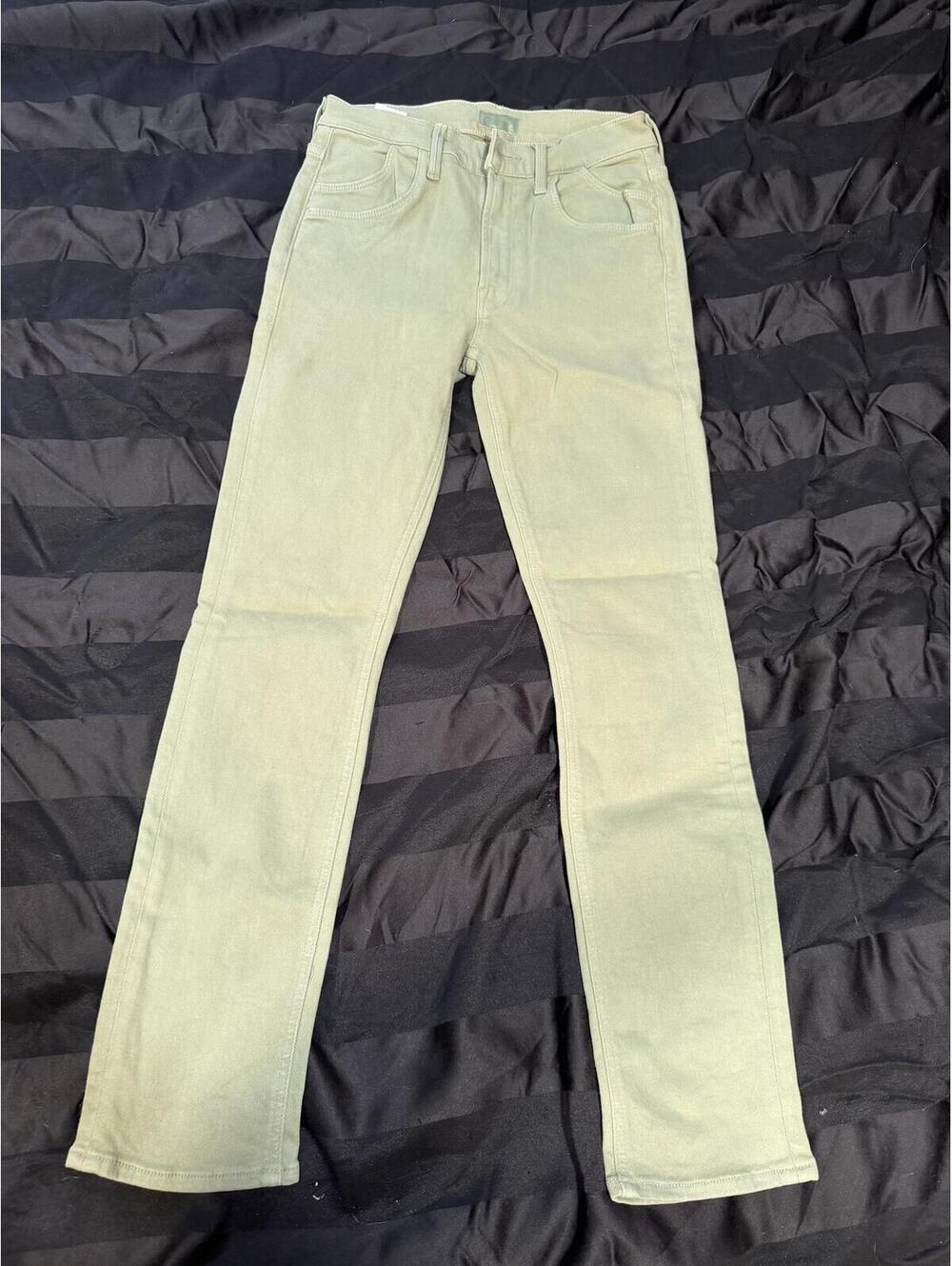 Mother Straight Leg Jeans Womens 26 Sage Green Denim Minimalist Earthy Coastal
